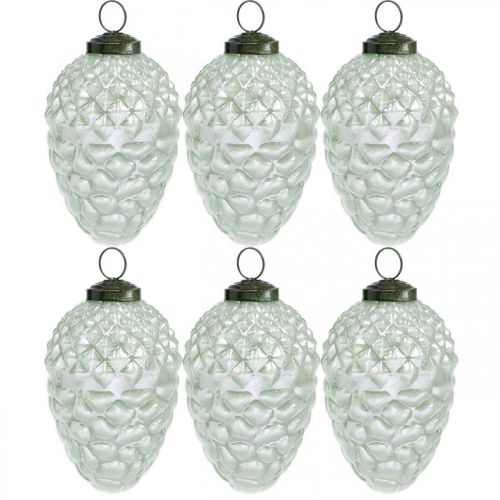 Floristik24 Baumschmuck-Zapfen Herbstfrüchte Echtglas Antik-Optik Ø7cm H11,5cm 6St
