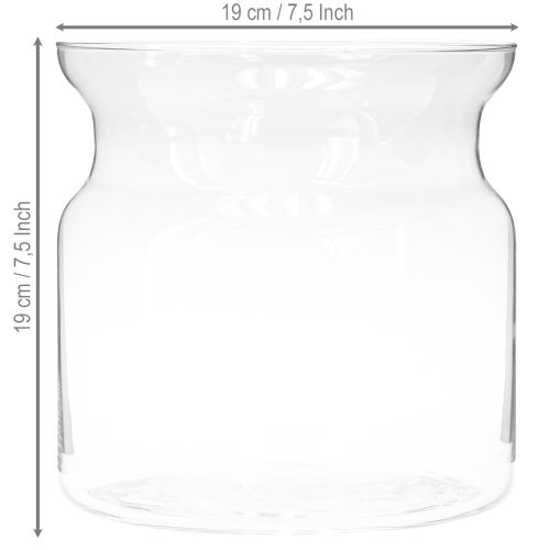 Floristik24 Glasvase Brenda Blumenvase Glas Groß Klar Ø19cm H19cm