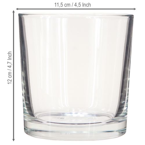 Floristik24 Glasvase Zylinder Tischvase Transparent Ø11,5cm H12cm