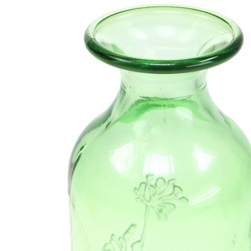 Floristik24 Glasvase Flasche Gelb, Grün H19cm 2St