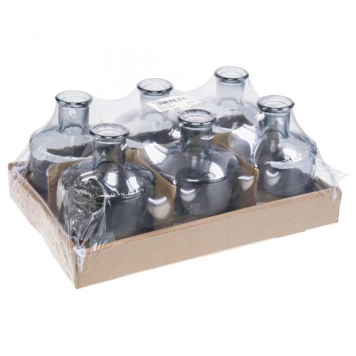 Floristik24 Glasvase Apothekerflaschen Deko Glas Dekovase Getönt Ø7cm 6St