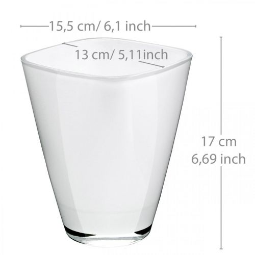 Floristik24 Orchideen Übertopf Weiß Glas H17cm B13cm