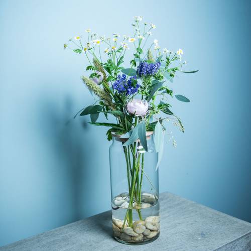 Deko Vase mit Löchern Glasvase Lochdeckel Moderne Blumendeko