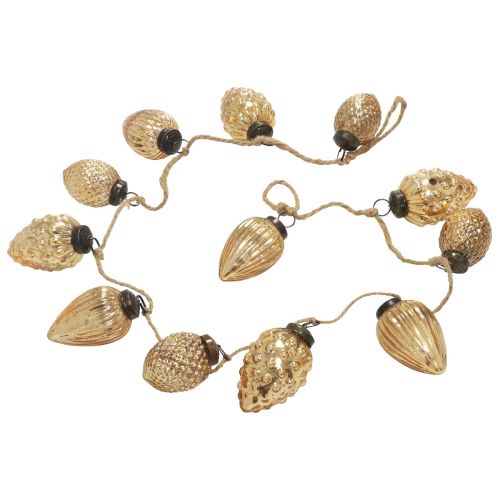 Artikel Glaszapfen Girlande Hängedeko Weihnachten Gold 120cm