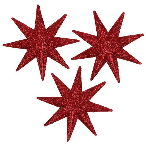 Floristik24 Glitterstern Rot Ø5cm 20 St