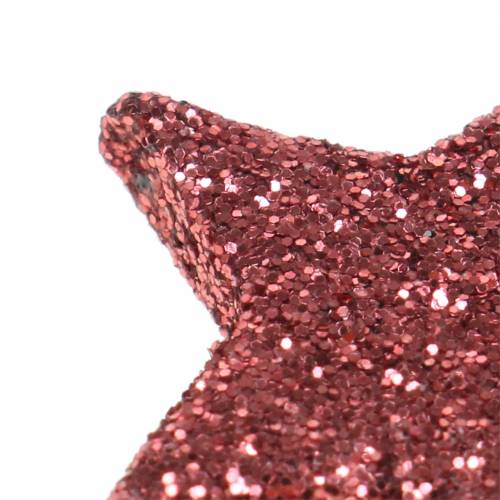 Floristik24 Glittersterne zum Streuen Koralle 2,5cm 48 St