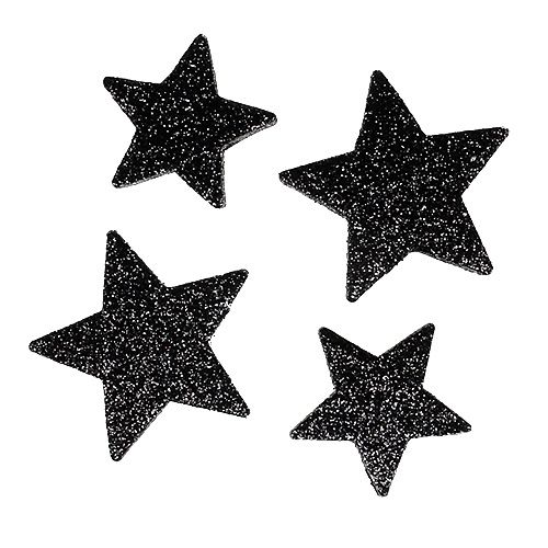 Glittersterne Schwarz 4-5cm 40St