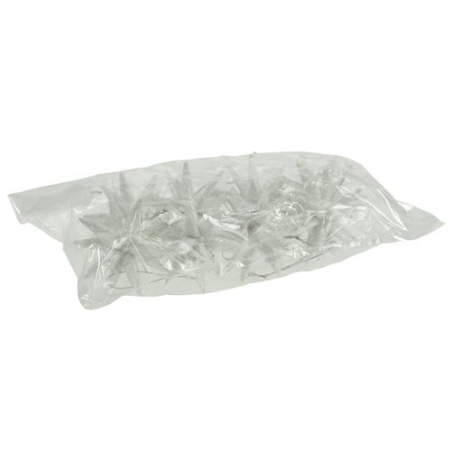 Floristik24 Glitzersterne weiß 7,5cm 8St