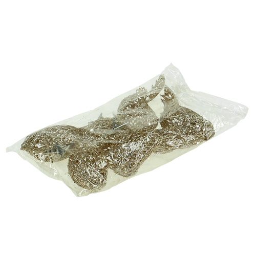 Floristik24 Glitzervogel 8cm gold mit Clip 6St