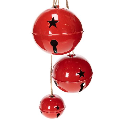 Rote Metallglocken im 3er-Set Dekoration 14/12/8cm
