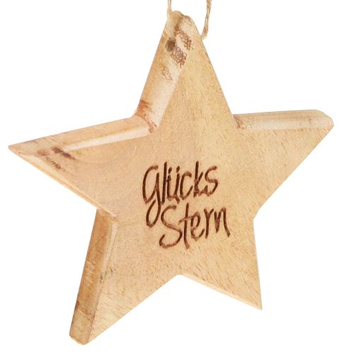 Artikel Glücksstern Deko Holzstern Natur 8cm Hängend 8er Set
