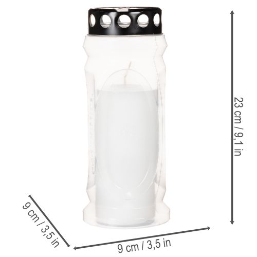 Grabkerze Windlicht mit schwarzem Deckel 23cm | Floristik24.de