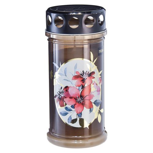 Floristik24 Grablichter Motivkerzen Blumen Ø7,5cmH16,5cm 3 Tage 3 St