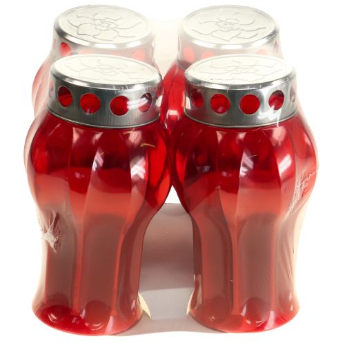 Artikel Grabkerzen Rot Trauerlichter Gedenklichter Ø10cm H18cm 4 St