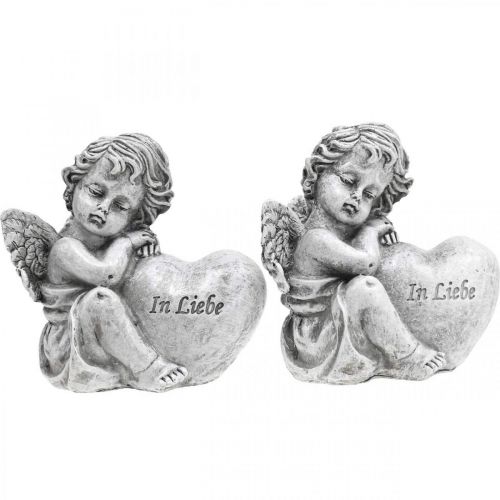 Artikel Grabschmuck Engel mit Herz „In Liebe“ Grabengel 10cm 2 St