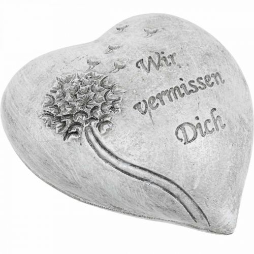 Artikel Grabschmuck Herz mit Spruch „Wir vermissen Dich“ 9cm 4 St