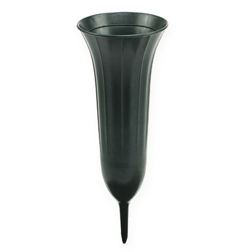 PP-PLASTIC Grabvase 42cm 1,3L anthrazit Ø130mm Vase Blumenvase Grabschmuck Vase 