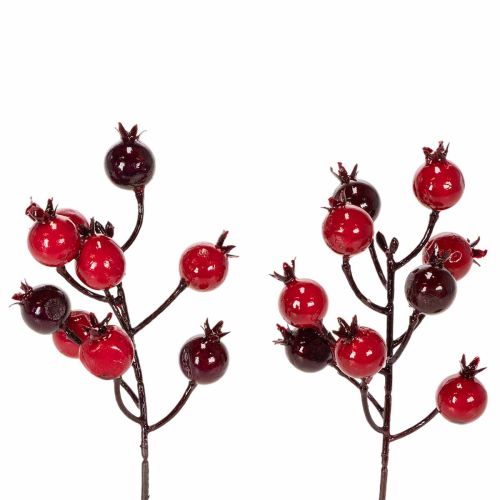 Kunstzweig Granatapfel mit verzweigten Stielen als Vasenschmuck 19cm 4St kaufen | Floristik24.de