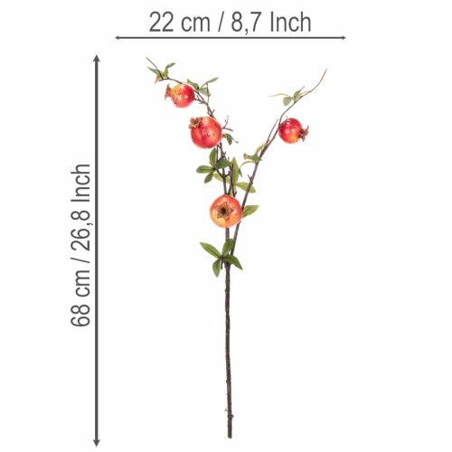 Granatapfelzweig künstlich als Fruchtzweig für die Tischdekoration 68cm | Floristik24.de