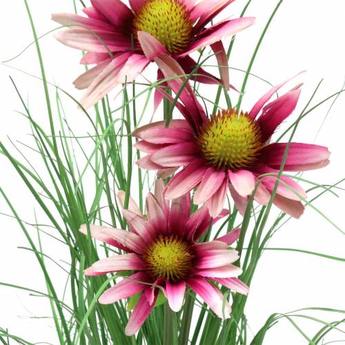 Gras mit Echinacea künstlich im Topf Pink 44cm