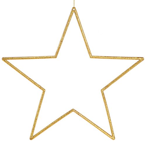 Artikel Glitzernde Goldene Deko-Sterne 24cm zum Hängen - Weihnachtsdeko 6er Set