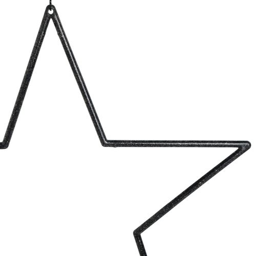 Artikel Große Sterne zum Hängen Schwarz Glitter Ø24cm, Weihnachts- und Party-Deko, 6er Set