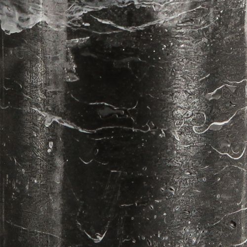 Floristik24 Große Stumpenkerzen Schwarz Marmoroptik 85x200mm 2 St