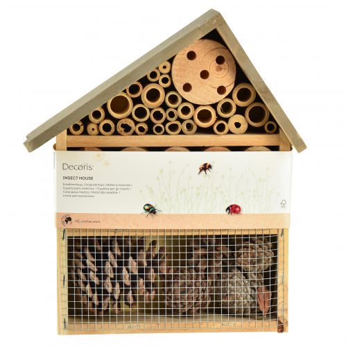 Floristik24 Insektenhotel Insektenhaus Hellbraun 25cmx8,5cmx32cm