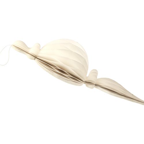 Floristik24 Hängedeko Weihnachten Ornament Papier Weiß Silber H80cm