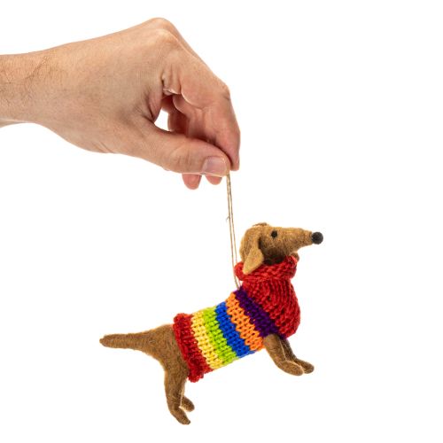 Deko Hund Dackel Anhänger für Weihnachtsbaum 16cm 2St | Floristik24.de