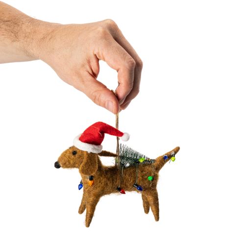 Deko Hund Dackel Anhänger für Weihnachtsbaum 16cm 2St | Floristik24.de