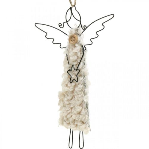 Floristik24 Engel Anhänger Weihnachtsengel Schwarz, Creme 13,5cm 4St