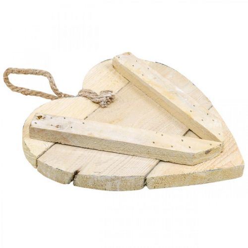 Floristik24 Herz aus Holz, Dekoherz zum Hängen, Herz Deko Weiß 24cm