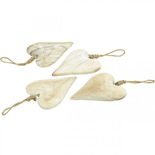 Artikel Herz aus Holz, Dekoherz zum Hängen, Herz Deko H10cm 4 St