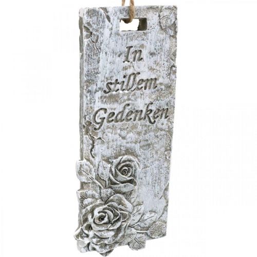 Artikel Grabschmuck Anhänger Rosen Sortiert Grau, Weiß 11,5×5cm 4 St