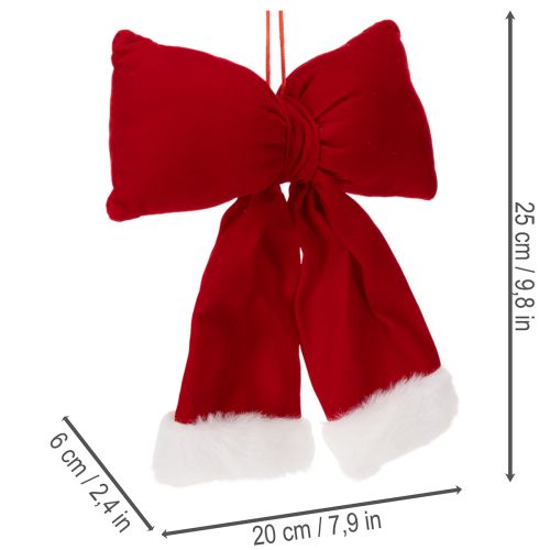 Dekoschleife Flanell mit Plüschrand zum Aufhängen 25cm | Floristik24.de
