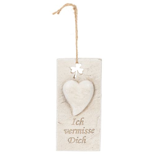 Anhänger Ich vermisse Dich Herzmotiv Dekoschild für Gedenkfloristik 12cm 3St