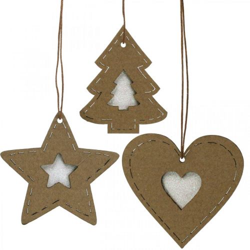 Floristik24 Christbaumschmuck Stern Tanne Herz Papier 7cm 36St