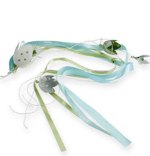 Deko-Hänger mit Metallblüten und Bändern 90cm