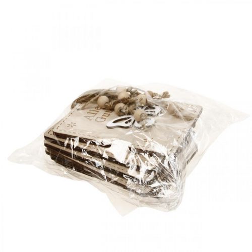 Artikel Anhänger Holz Schild mit Spruch Frühlingsdeko 8×12cm 8 St