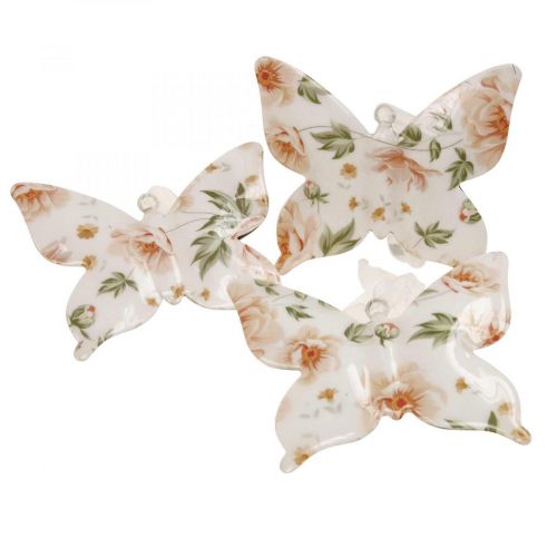 Floristik24 Deko Schmetterlinge Metall Dekohänger Blumen B12×H10cm 3St