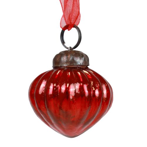 Artikel Weihnachtsschmuck Glas Dekohänger Glas Rot 3,5×4cm 12 St