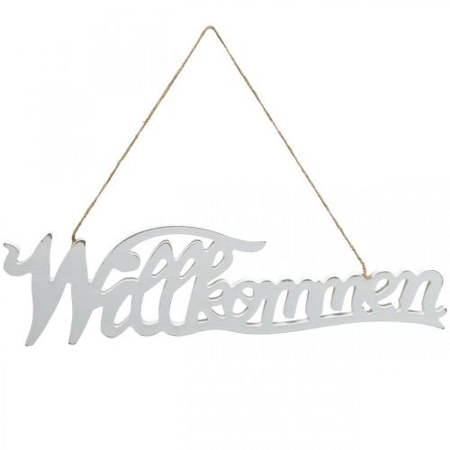 Willkommensschild aus Holz zum Aufhängen im Vintage Look für Türdeko