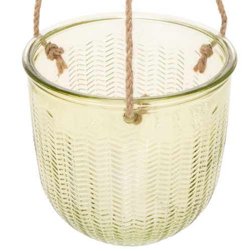 Hängetopf Glas Deko Glastopf Retro Grün Braun 14,5cm 2St | Floristik24.de