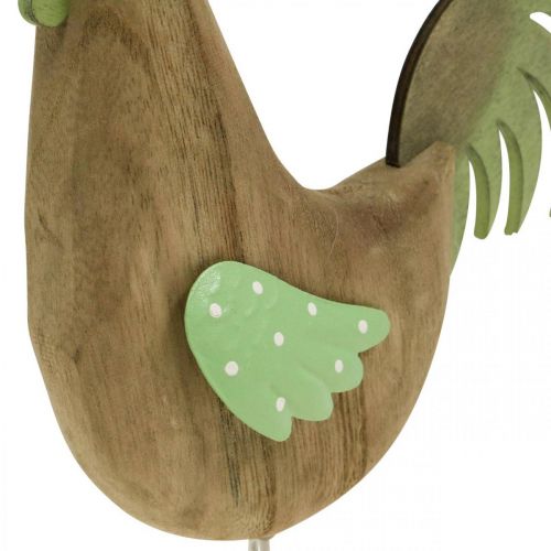 Deko Figur Hahn Holz, Metall Grün Tischdeko Ostern H23cm | Floristik24.de