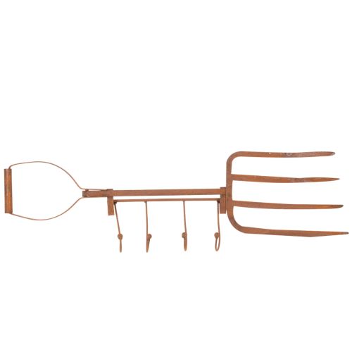 Hakenleiste Edelrost Deko Heugabel Gartendeko 4 Haken 62cm | Floristik24.de