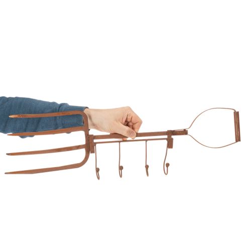 Hakenleiste Edelrost Deko Heugabel Gartendeko 4 Haken 62cm | Floristik24.de
