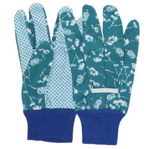 Gartenhandschuhe bedruckt floral gemustert Blau Größe M