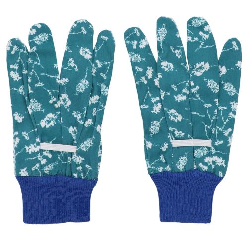 Gartenhandschuhe bedruckt floral gemustert Blau Größe M | Floristik24.de