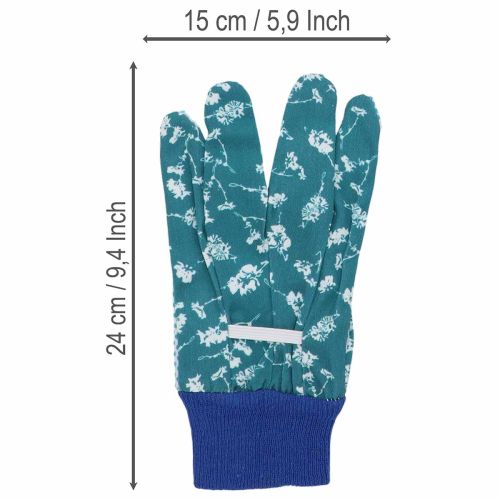 Gartenhandschuhe bedruckt floral gemustert Blau Größe M | Floristik24.de